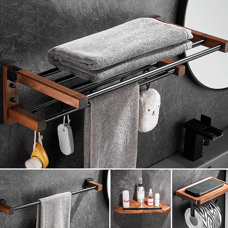 Lisslune | 7-piece bathroom accessory set wood and metal bathroom accessory hardware set