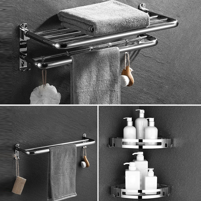 Lisslune | Modern Bathroom Accessory Set Silver Bathroom Accessories Hardware Set