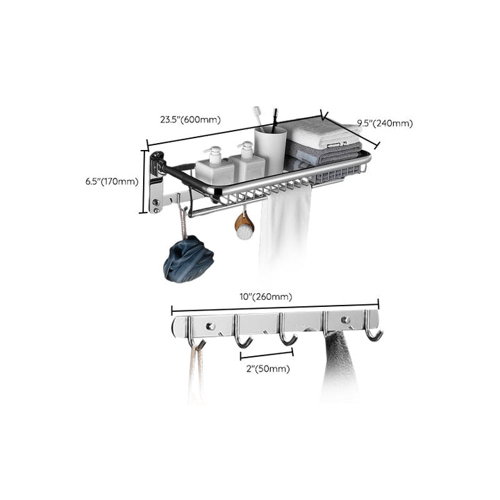 Lisslune | Modern Bathroom Accessory Set Silver Bathroom Accessories Hardware Set