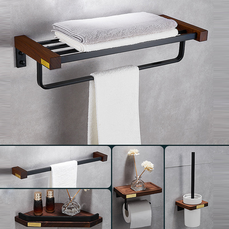 Lisslune | Metal Bathroom Accessories Set Walnut Brown Bathroom Accessories Set