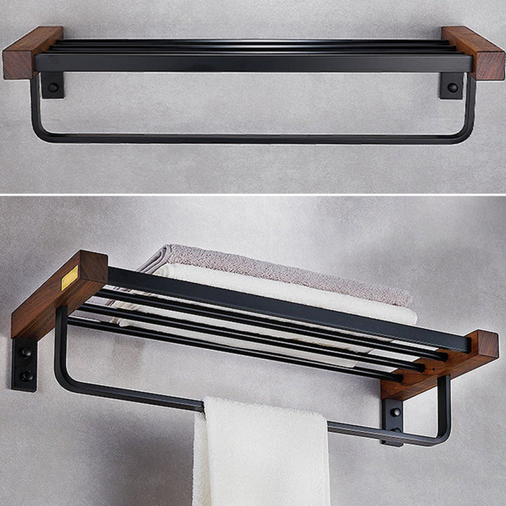 Lisslune | Metal Bathroom Accessories Set Walnut Brown Bathroom Accessories Set