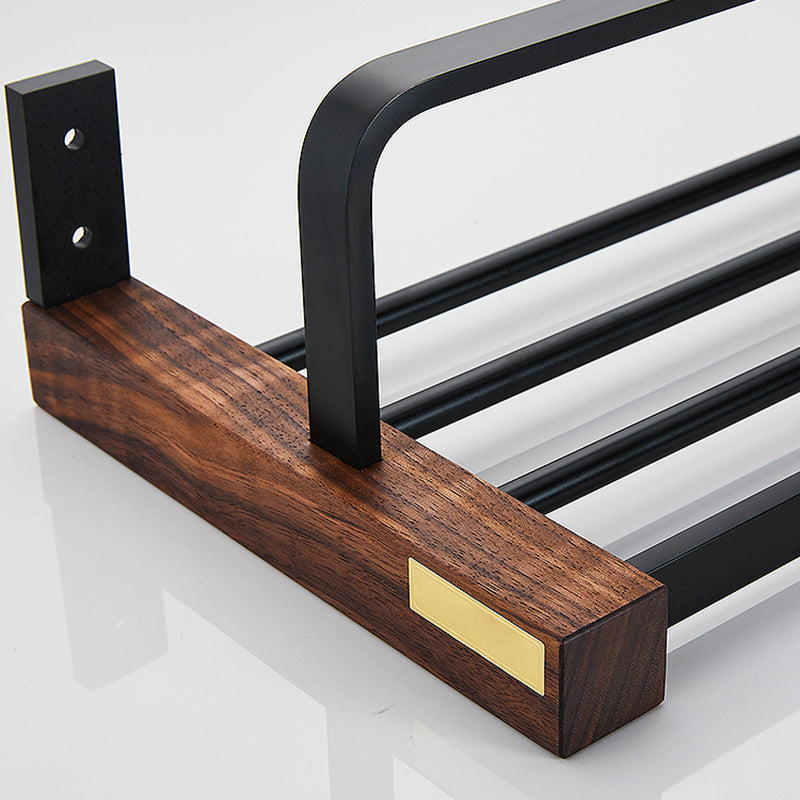 Lisslune | Metal Bathroom Accessories Set Walnut Brown Bathroom Accessories Set
