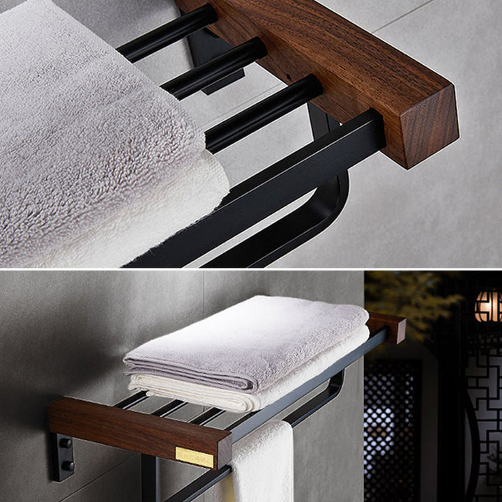 Lisslune | Metal Bathroom Accessories Set Walnut Brown Bathroom Accessories Set