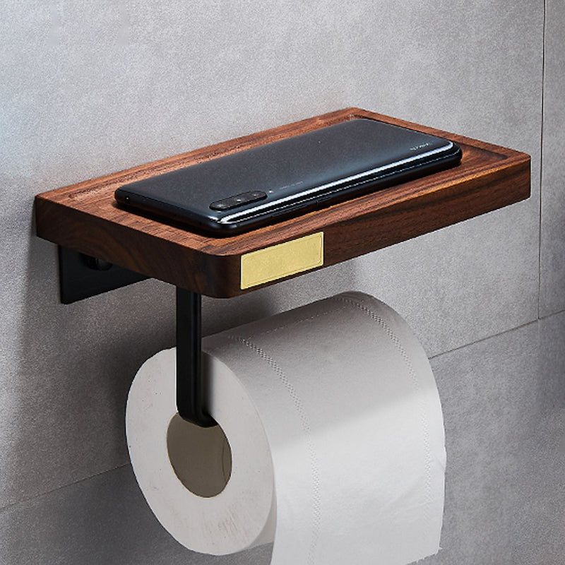 Lisslune | Metal Bathroom Accessories Set Walnut Brown Bathroom Accessories Set