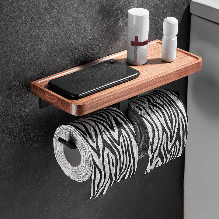 Lisslune | Metal Bathroom Accessories Set Walnut Brown Bathroom Accessories Set