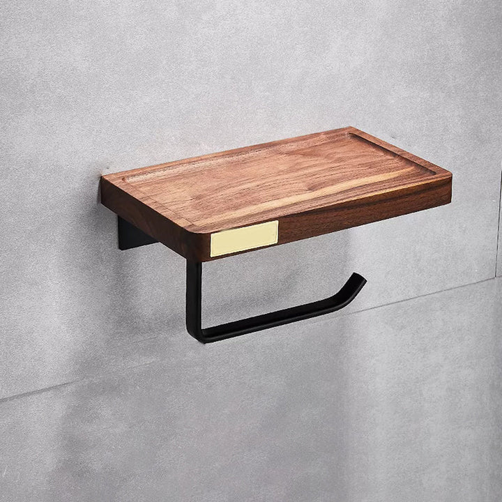 Lisslune | Metal Bathroom Accessories Set Walnut Brown Bathroom Accessories Set