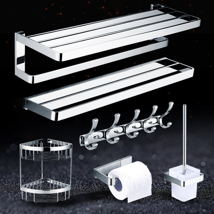 Lisslune | Polished Chrome Bathroom Accessory Set Modern Brass Bathroom Accessory Kit