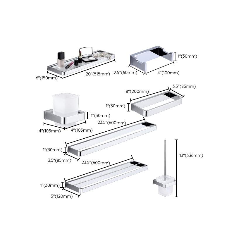 Lisslune | Polished Chrome Bathroom Accessory Set Modern Brass Bathroom Accessory Kit