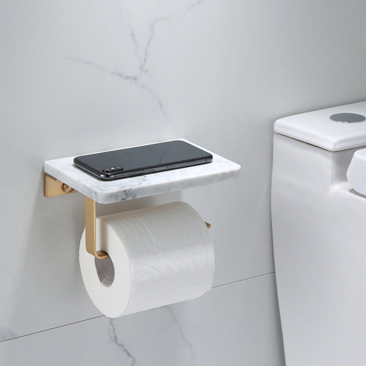 Lisslune | Polished Brass Bathroom Accessory Set Marble Bathroom Hardware