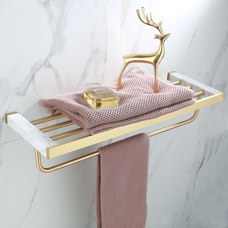 Lisslune | Polished Brass Bathroom Accessory Set Marble Bathroom Hardware