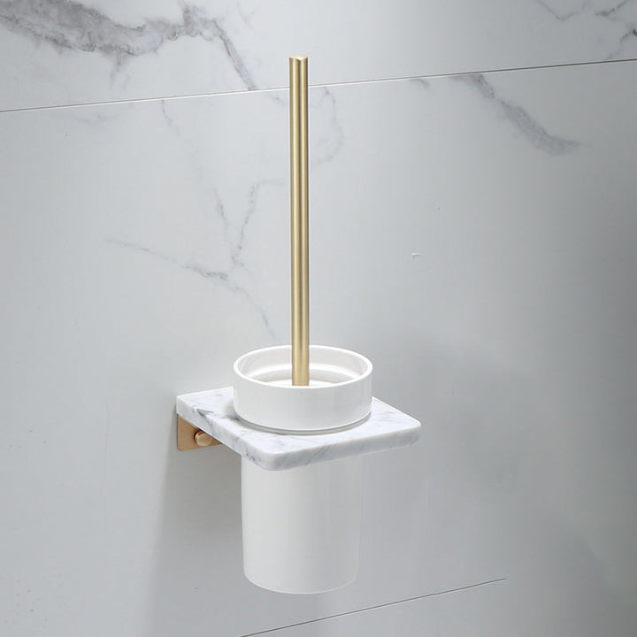 Lisslune | Polished Brass Bathroom Accessory Set Marble Bathroom Hardware