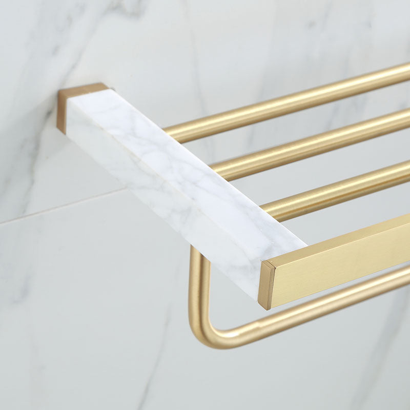 Lisslune | Polished Brass Bathroom Accessory Set Marble Bathroom Hardware