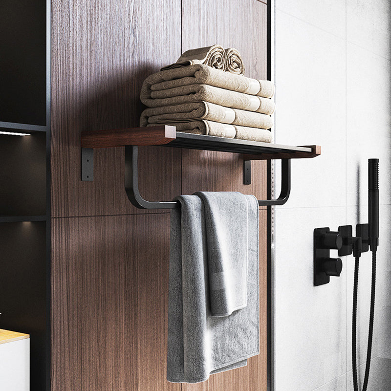 Lisslune | 7-piece bathroom accessory set metal bath set with wood accents