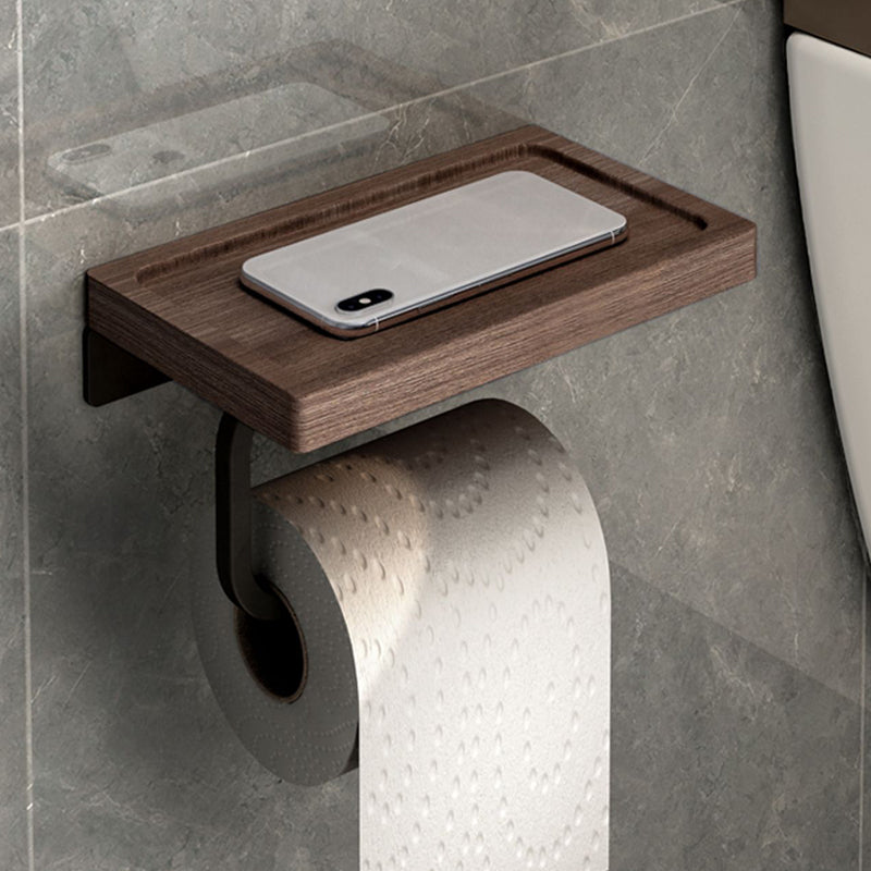 Lisslune | 7-piece bathroom accessory set metal bath set with wood accents