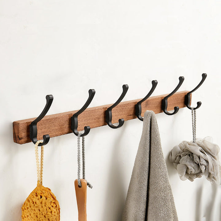 Lisslune | Solid Wood Bathroom Accessories Set Folding Metal Bathroom Accessories