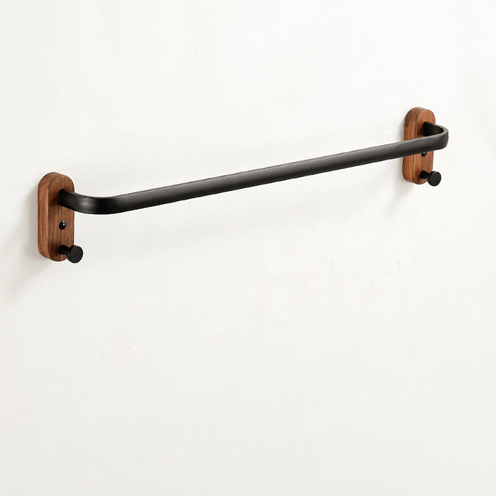 Lisslune | Solid Wood Bathroom Accessories Set Folding Metal Bathroom Accessories