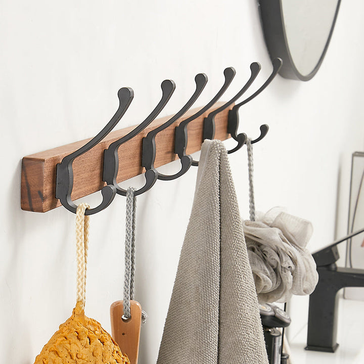 Lisslune | Solid Wood Bathroom Accessories Set Folding Metal Bathroom Accessories