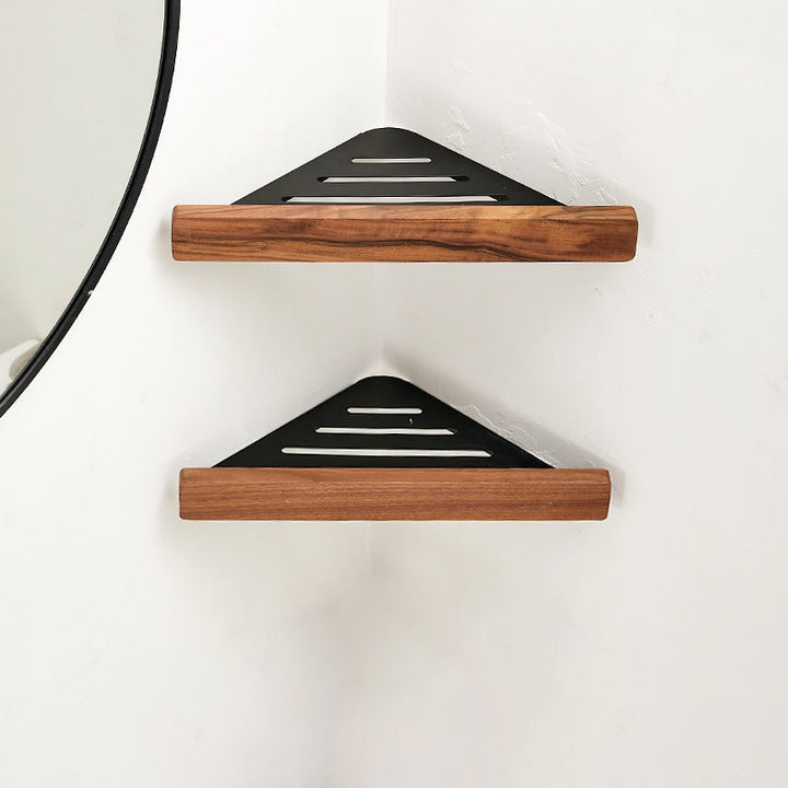 Lisslune | Solid Wood Bathroom Accessories Set Folding Metal Bathroom Accessories