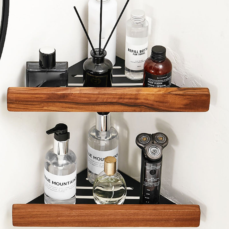 Lisslune | Solid Wood Bathroom Accessories Set Folding Metal Bathroom Accessories