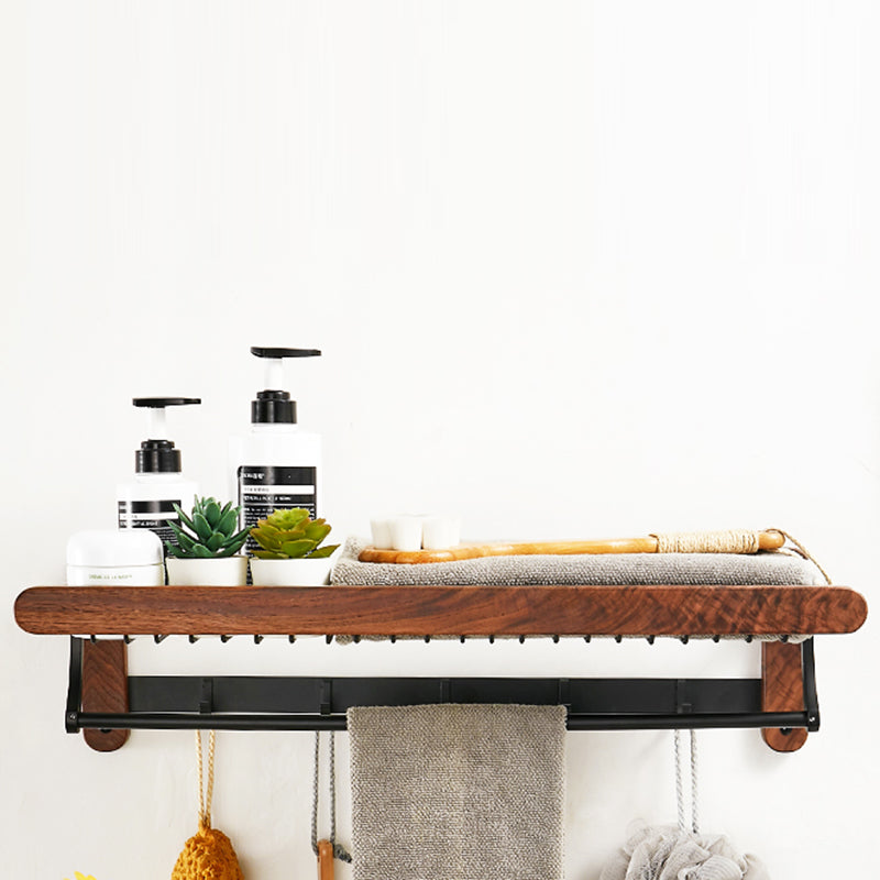 Lisslune | Solid Wood Bathroom Accessories Set Folding Metal Bathroom Accessories
