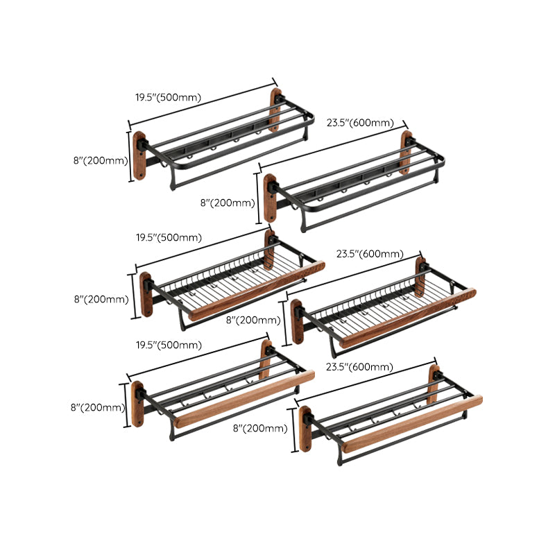 Lisslune | Solid Wood Bathroom Accessories Set Folding Metal Bathroom Accessories