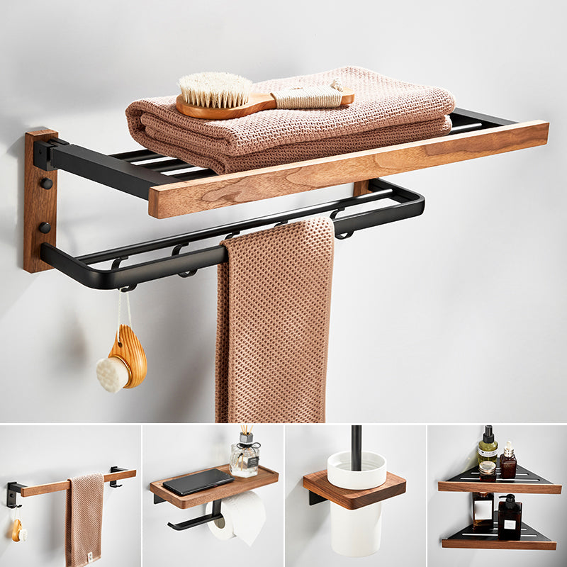 Lisslune | 7-piece toilet accessory set made of solid wood and metal