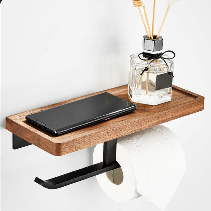 Lisslune | 7-piece toilet accessory set made of solid wood and metal