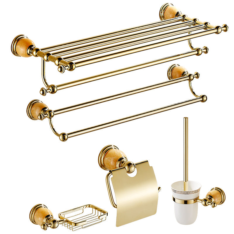 Lisslune | Polished Gold Bathroom Set Metal Bathroom Accessories Hardware Set