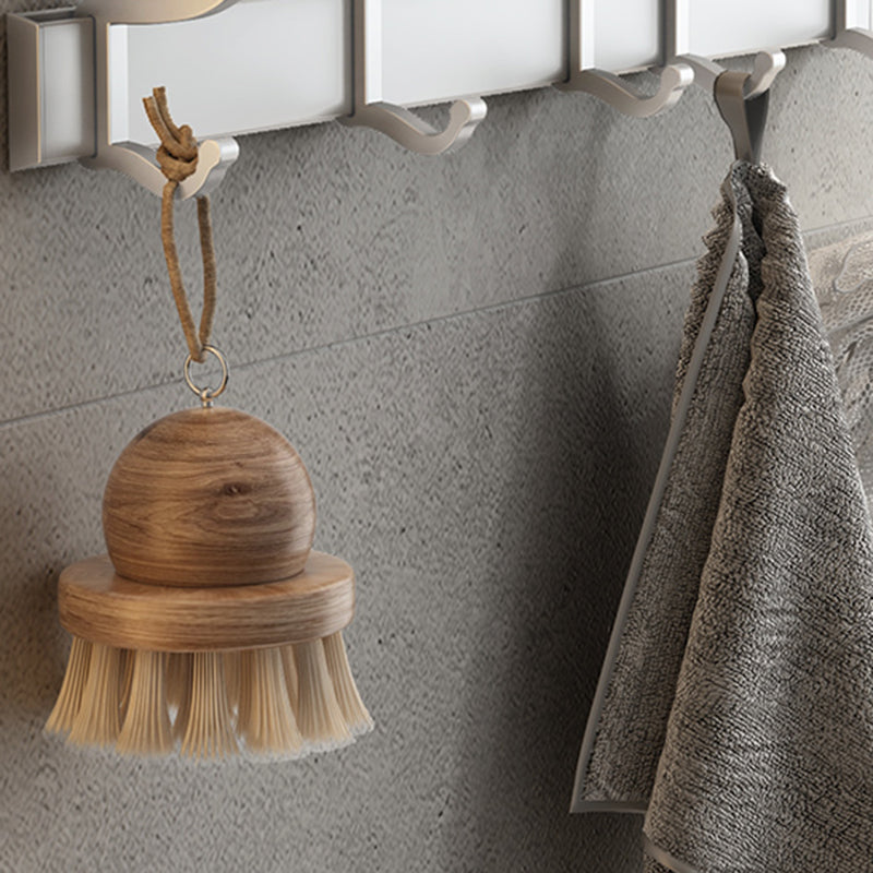 Lisslune | Contemporary Silver Metal Bathroom Fittings Set with Triangle Bathroom Shelf