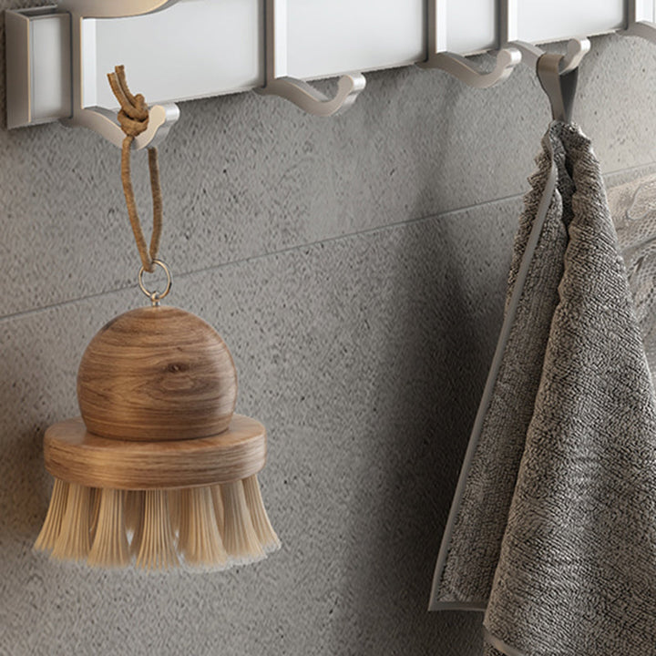 Lisslune | Contemporary Silver Metal Bathroom Fittings Set with Triangle Bathroom Shelf