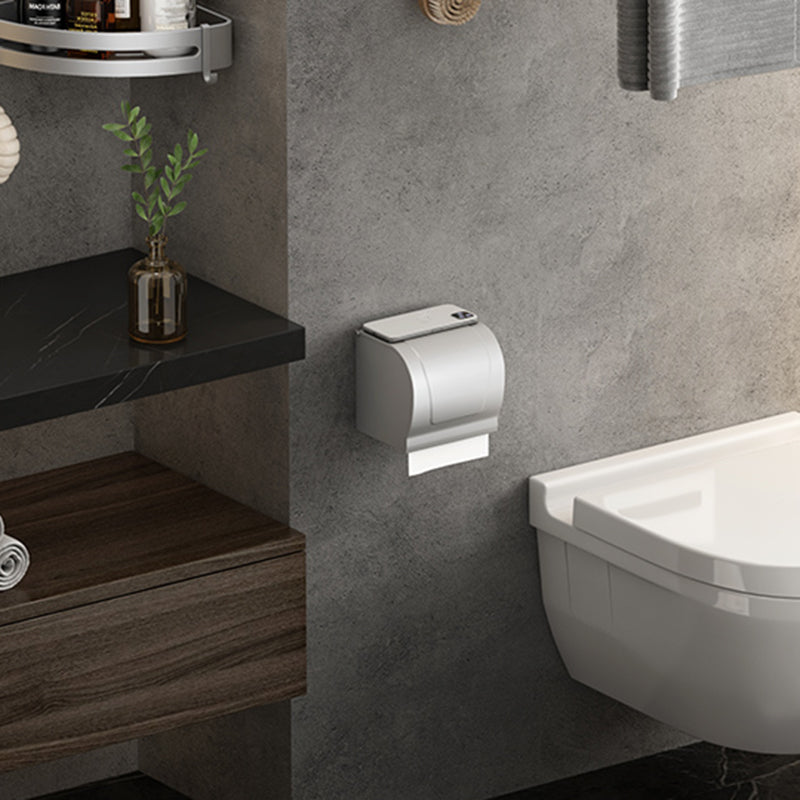 Lisslune | Contemporary Silver Metal Bathroom Fittings Set with Triangle Bathroom Shelf
