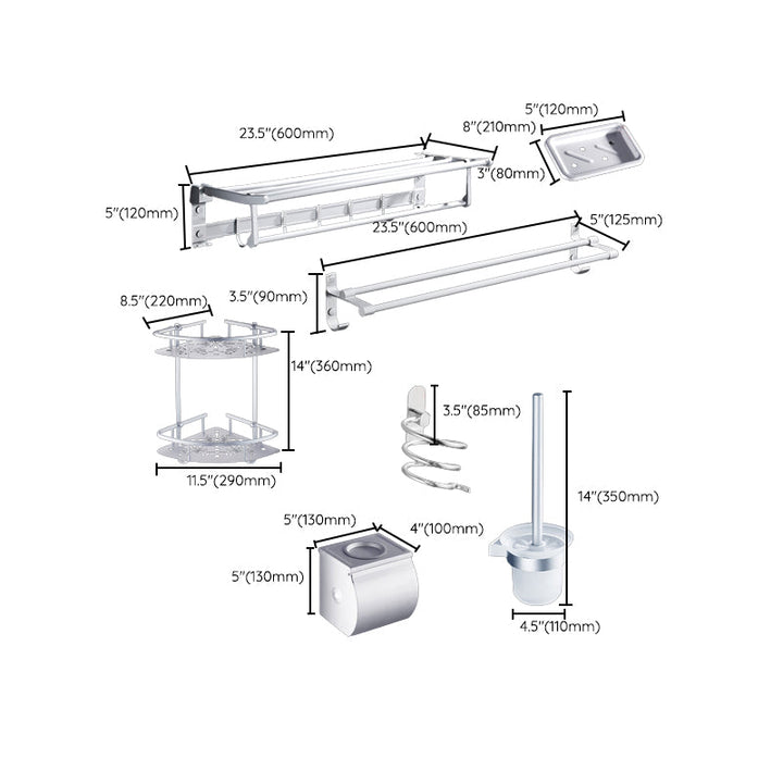 Lisslune | Contemporary Bathroom Accessory Hardware Set made of Metal with Soap Dish