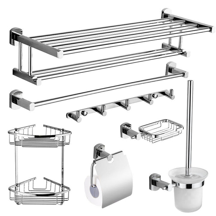 Lisslune | Contemporary Bathroom Accessories Hardware Set made of silver metal