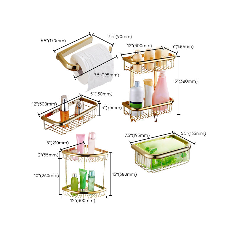 Lisslune | Traditional Style Golden Bathroom Accessories as a Single Item or in a Set