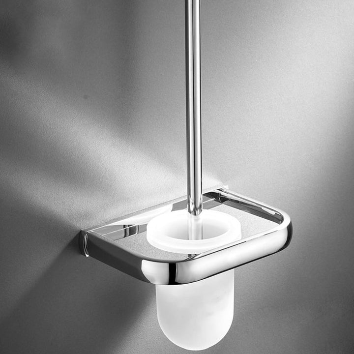 Lisslune | Contemporary silver bathroom set with bathroom shelf and towel rail