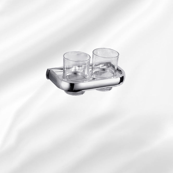 Lisslune | Contemporary silver bathroom set with bathroom shelf and towel rail