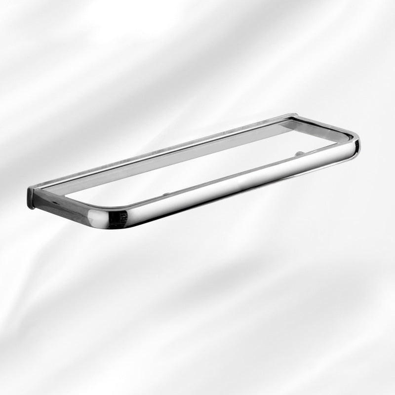 Lisslune | Contemporary silver bathroom set with bathroom shelf and towel rail