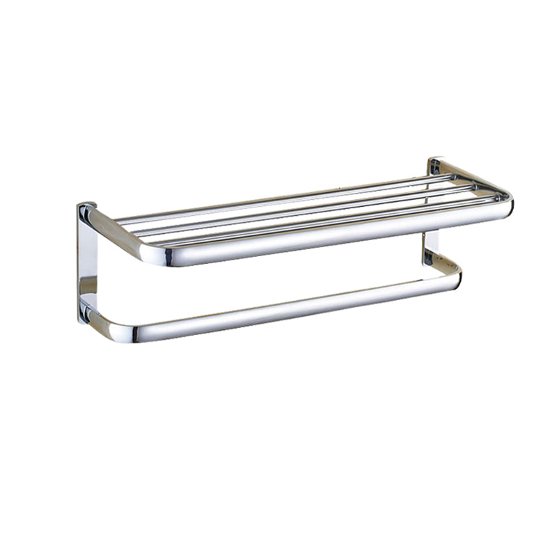 Lisslune | Contemporary silver bathroom set with bathroom shelf and towel rail
