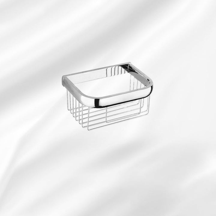 Lisslune | Contemporary silver bathroom set with bathroom shelf and towel rail