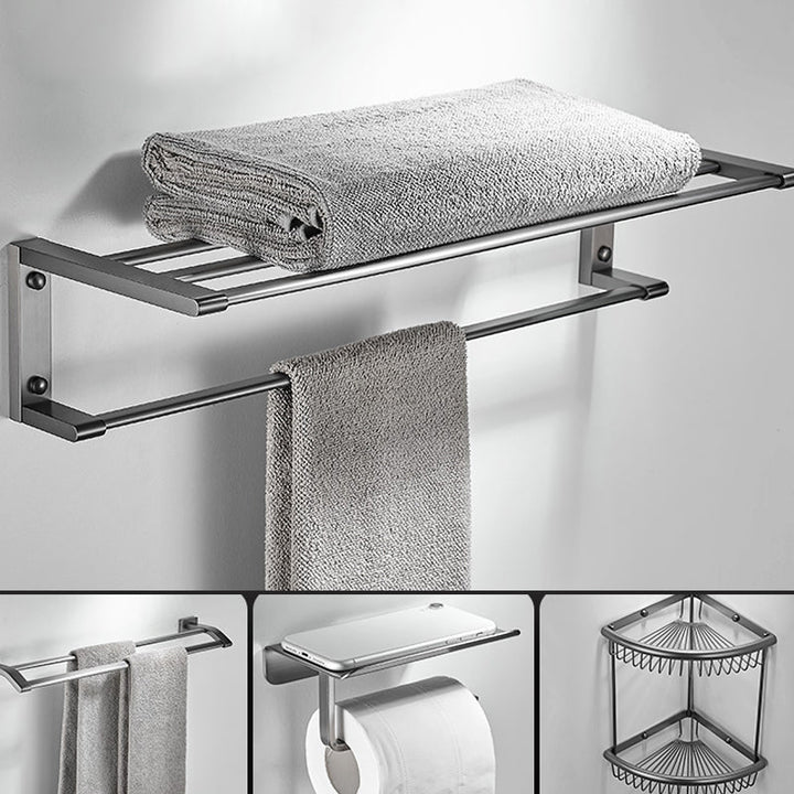 Lisslune | Matte Gray Bathroom Set Metal Bathroom Accessories Hardware Set
