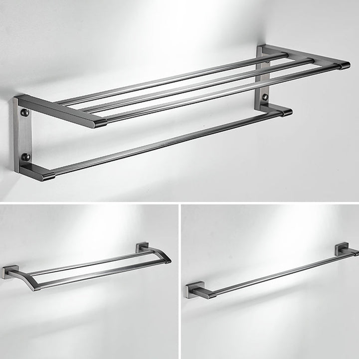 Lisslune | Matte Gray Bathroom Set Metal Bathroom Accessories Hardware Set