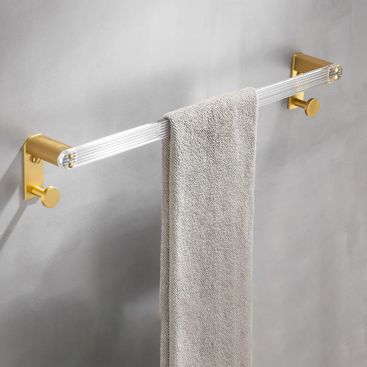 Lisslune | Bathroom Accessories Set in Gold Metal and Acrylic Bathroom Accessories Set