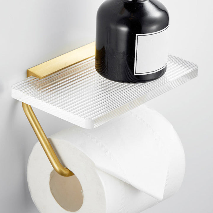 Lisslune | Bathroom Accessories Set in Gold Metal and Acrylic Bathroom Accessories Set