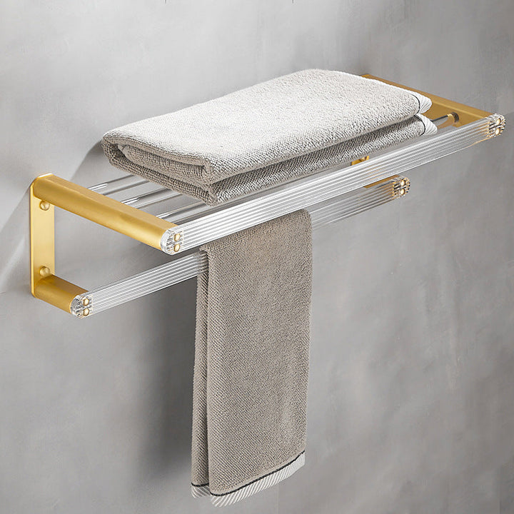 Lisslune | Bathroom Accessories Set in Gold Metal and Acrylic Bathroom Accessories Set