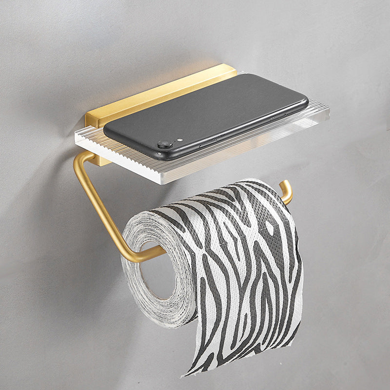 Lisslune | Bathroom Accessories Set in Gold Metal and Acrylic Bathroom Accessories Set
