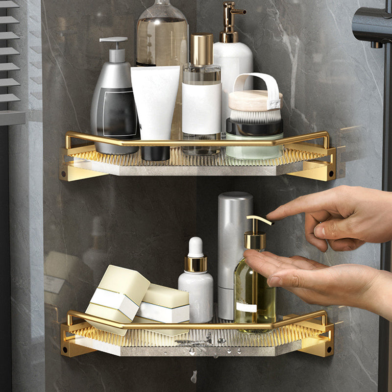 Lisslune | Bathroom Accessories Set in Gold Metal and Acrylic Bathroom Accessories Set