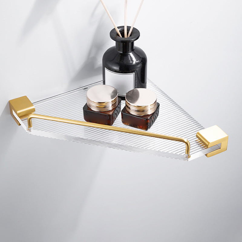 Lisslune | Bathroom Accessories Set in Gold Metal and Acrylic Bathroom Accessories Set