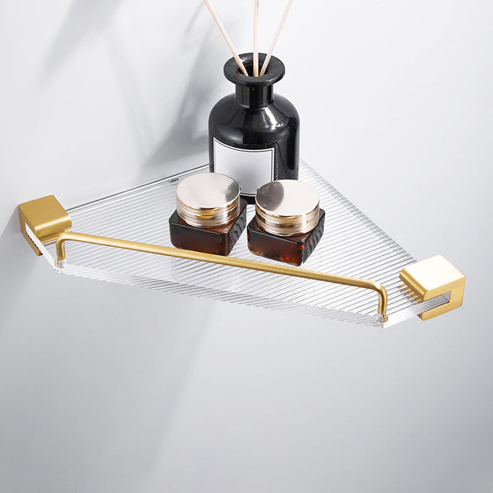 Lisslune | Bathroom Accessories Set in Gold Metal and Acrylic Bathroom Accessories Set