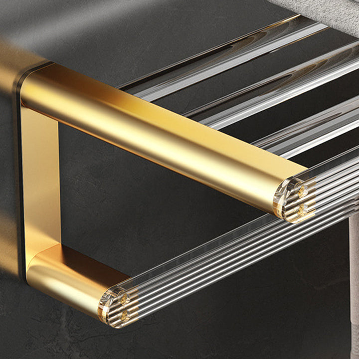 Lisslune | Bathroom Accessories Set in Gold Metal and Acrylic Bathroom Accessories Set