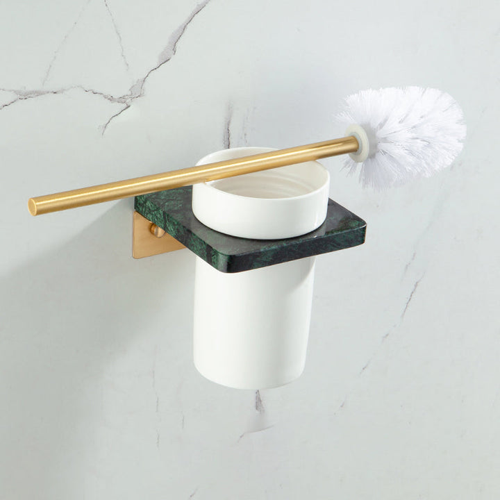 Lisslune | Brass Bathroom Accessory Set Marble Bathroom Accessory Set for Home